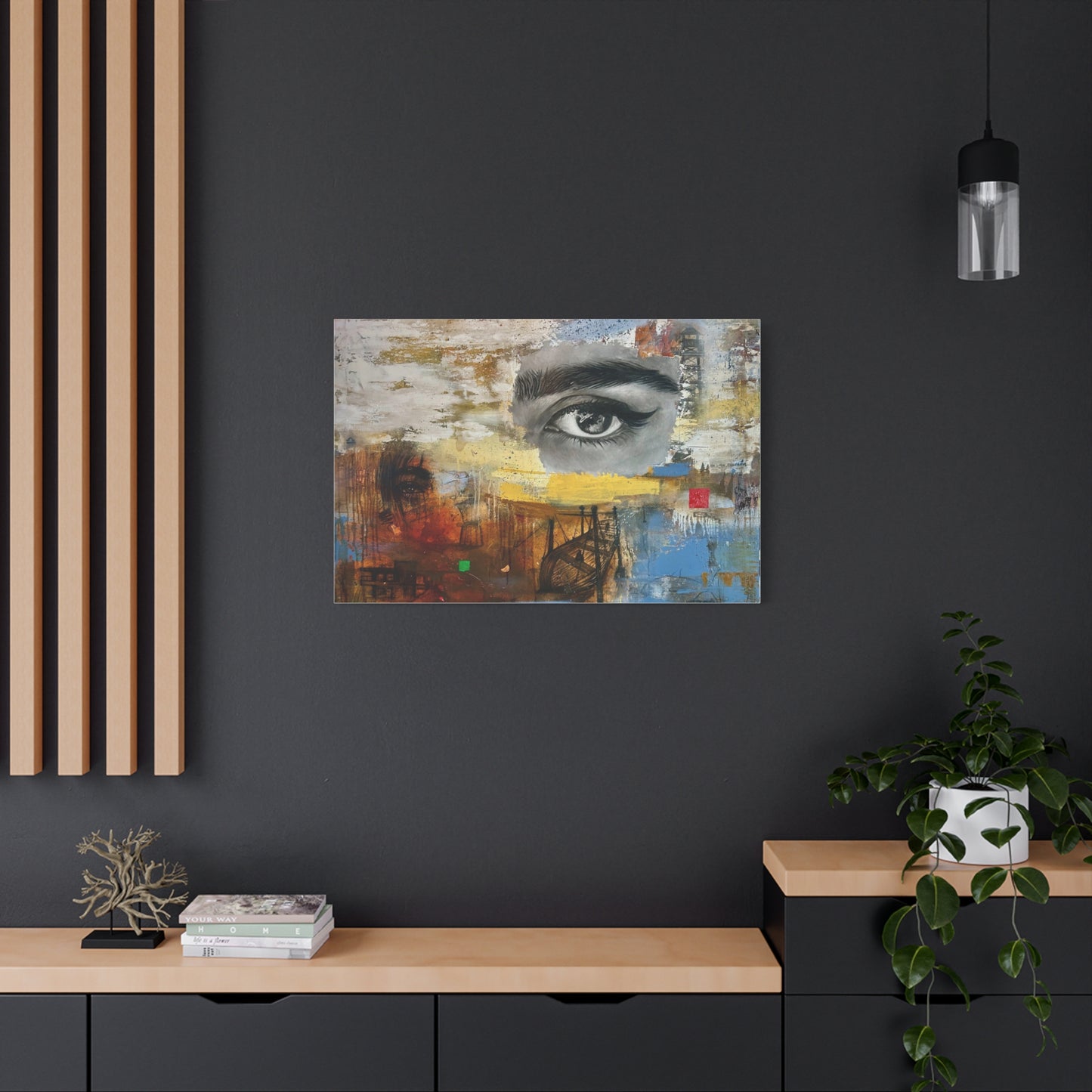 Abstract Mixed-Media Eye Canvas Print