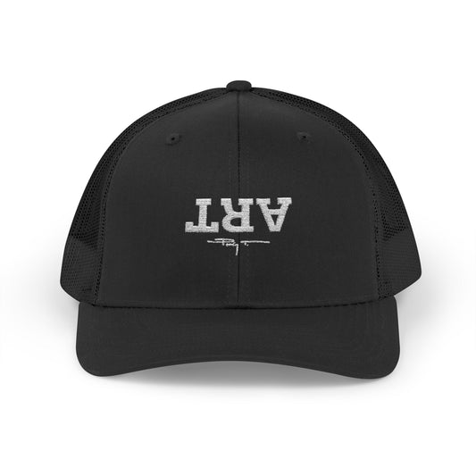 Art Stamp Snapback Trucker Hat — 'ART' Distressed Logo Cap