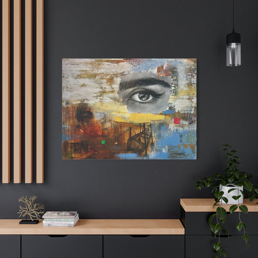 Abstract Mixed-Media Eye Canvas Print